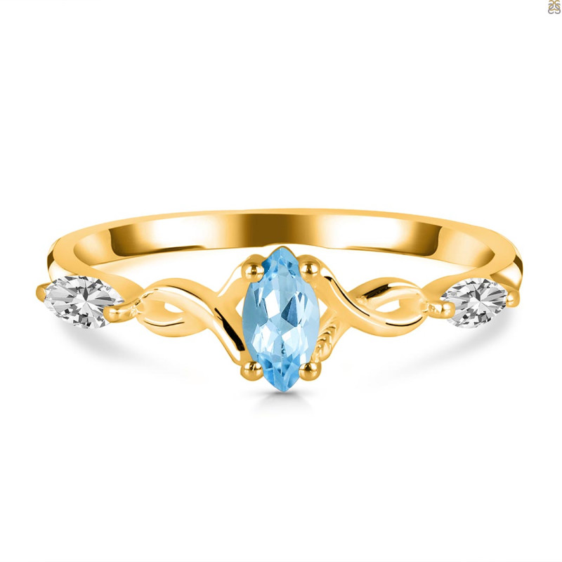 Blue Topaz Ring BTZ-RDR-2663.