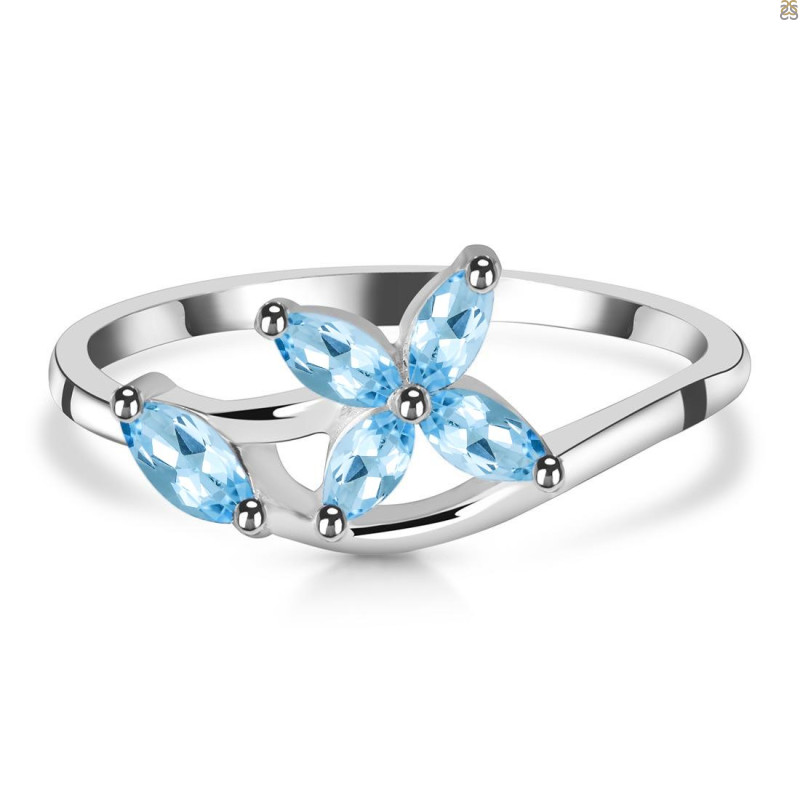 Blue Topaz Ring BTZ-RDR-2673.