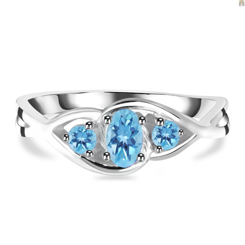 Blue Topaz Ring BTZ-RDR-2677.