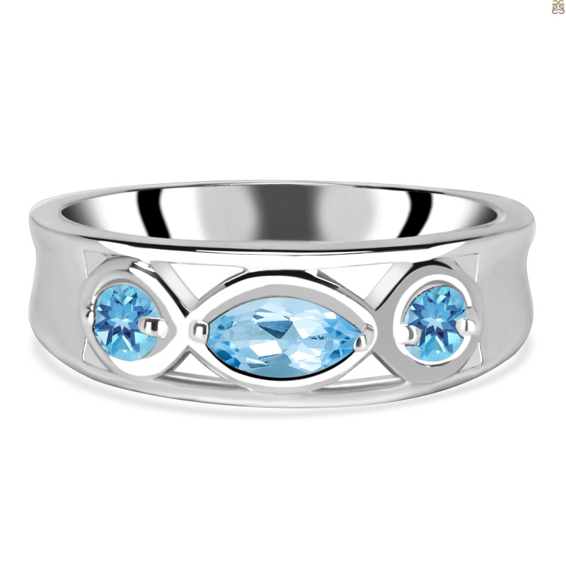 Blue Topaz Ring BTZ-RDR-29.