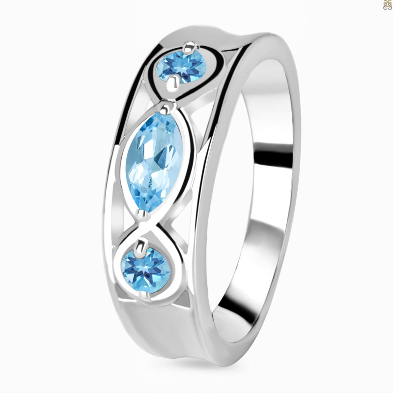 Blue Topaz Ring BTZ-RDR-29.