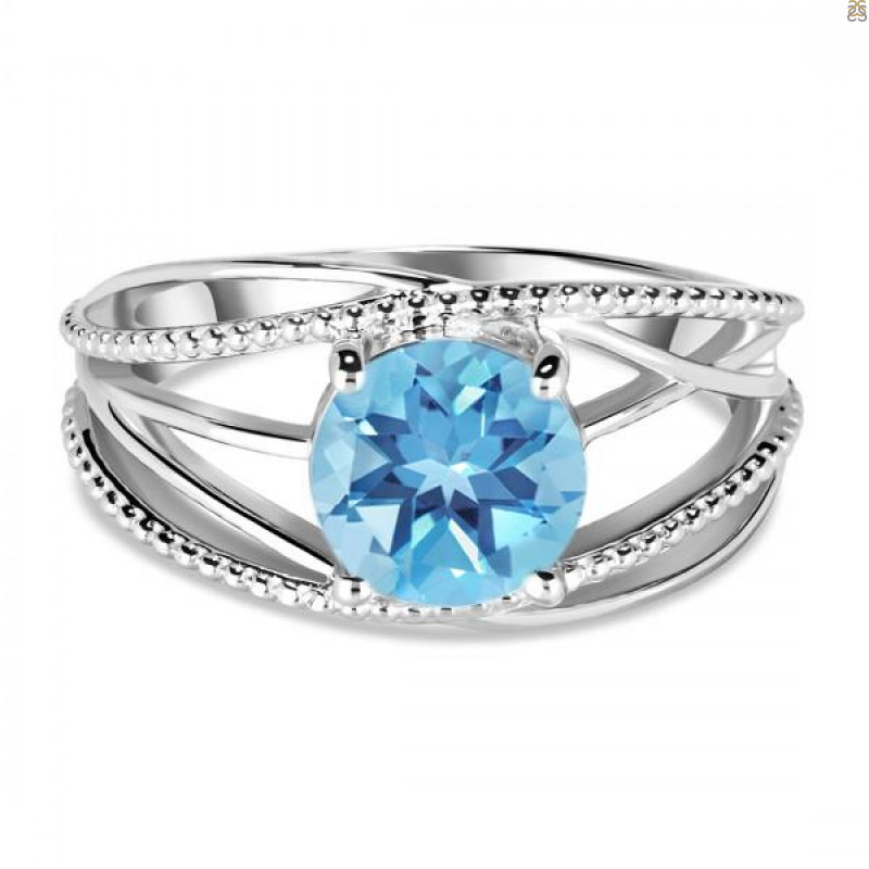 Blue Topaz Ring BTZ-RDR-30.