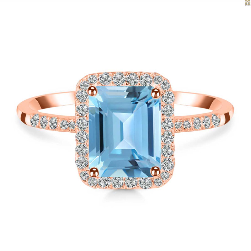 Blue Topaz & White Topaz Ring BTZ-RDR-3071.