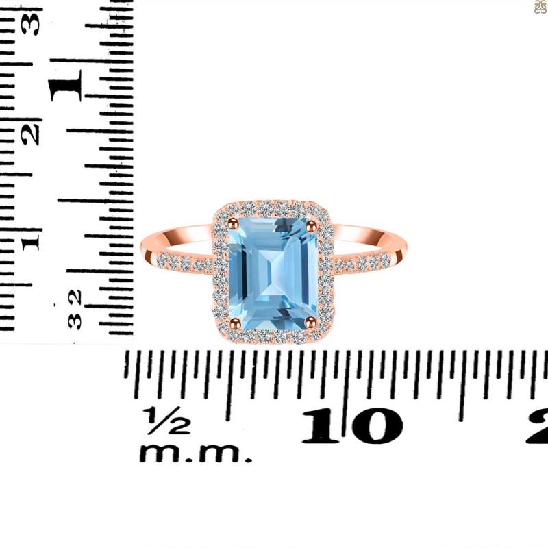 Blue Topaz & White Topaz Ring BTZ-RDR-3071.