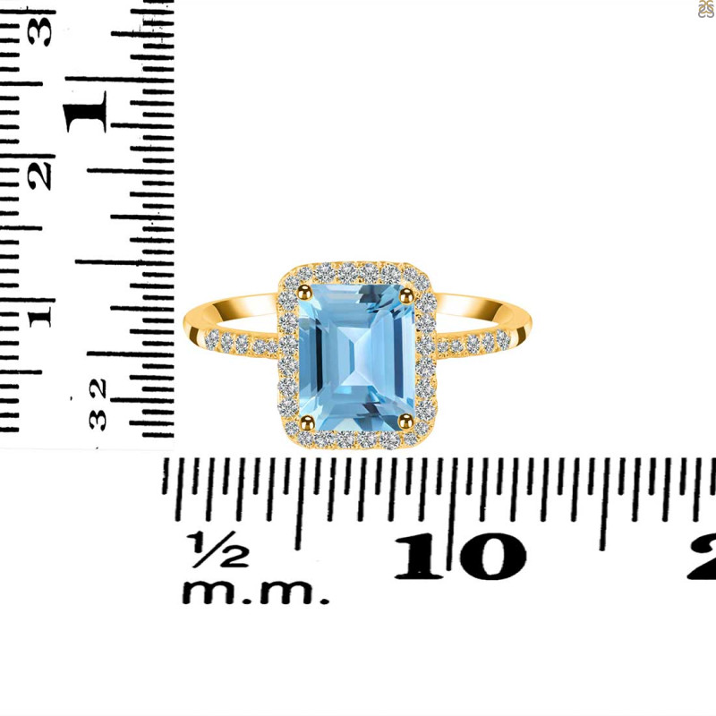 Blue Topaz & White Topaz Ring BTZ-RDR-3071.