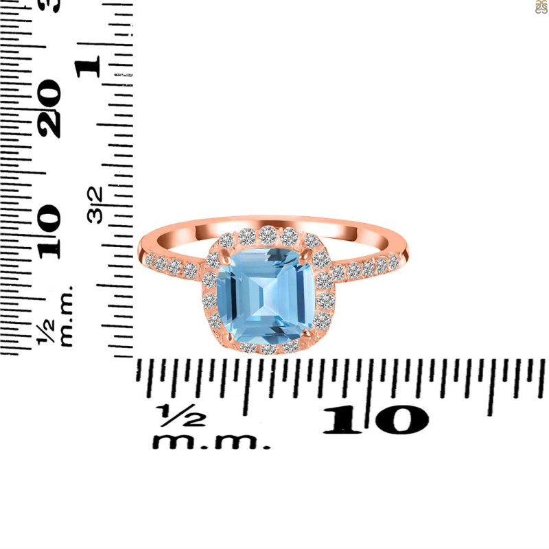 Blue Topaz & White Topaz Ring BTZ-RDR-3119.