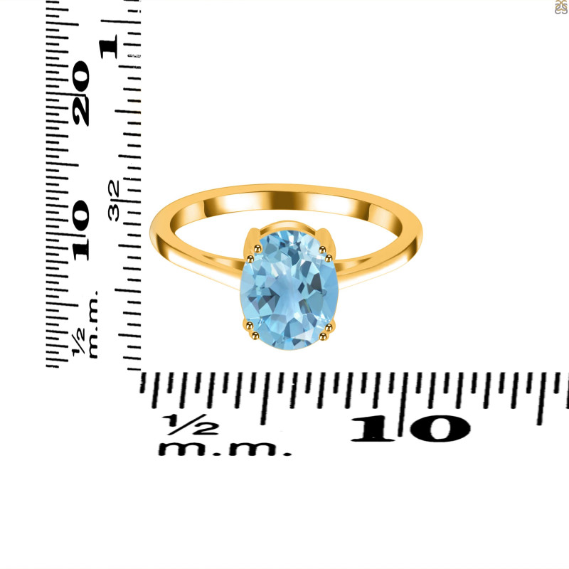  Blue Topaz Ring BTZ-RDR-3145.