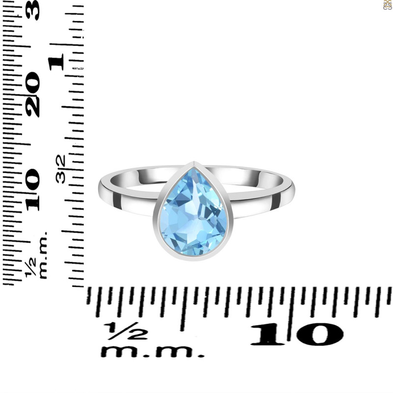 Blue Topaz Ring BTZ-RDR-3252.