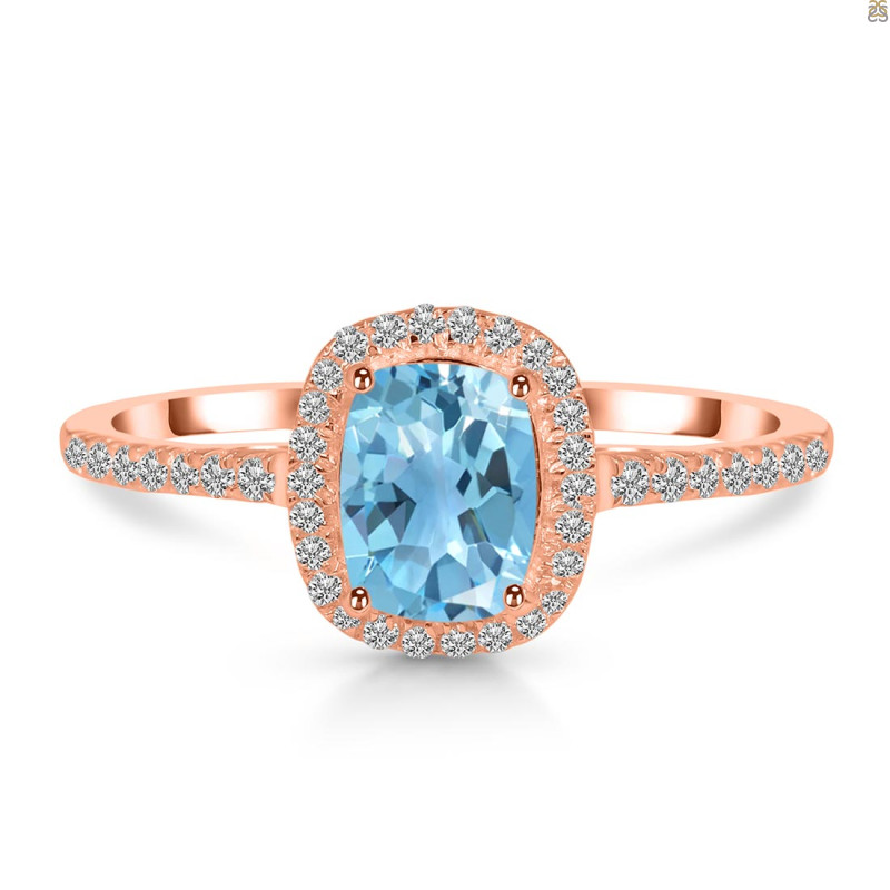 Blue Topaz & White Topaz Ring BTZ-RDR-3263.