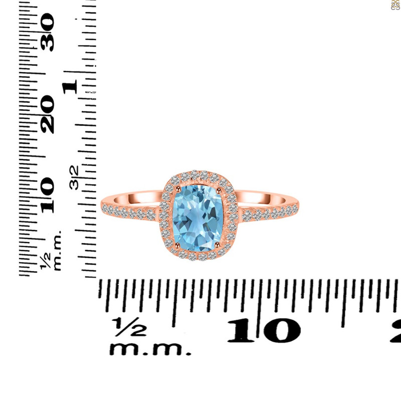 Blue Topaz & White Topaz Ring BTZ-RDR-3263.