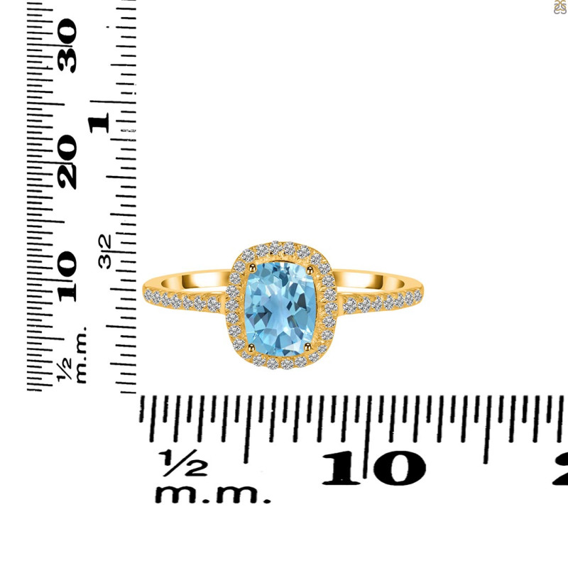 Blue Topaz & White Topaz Ring BTZ-RDR-3263.