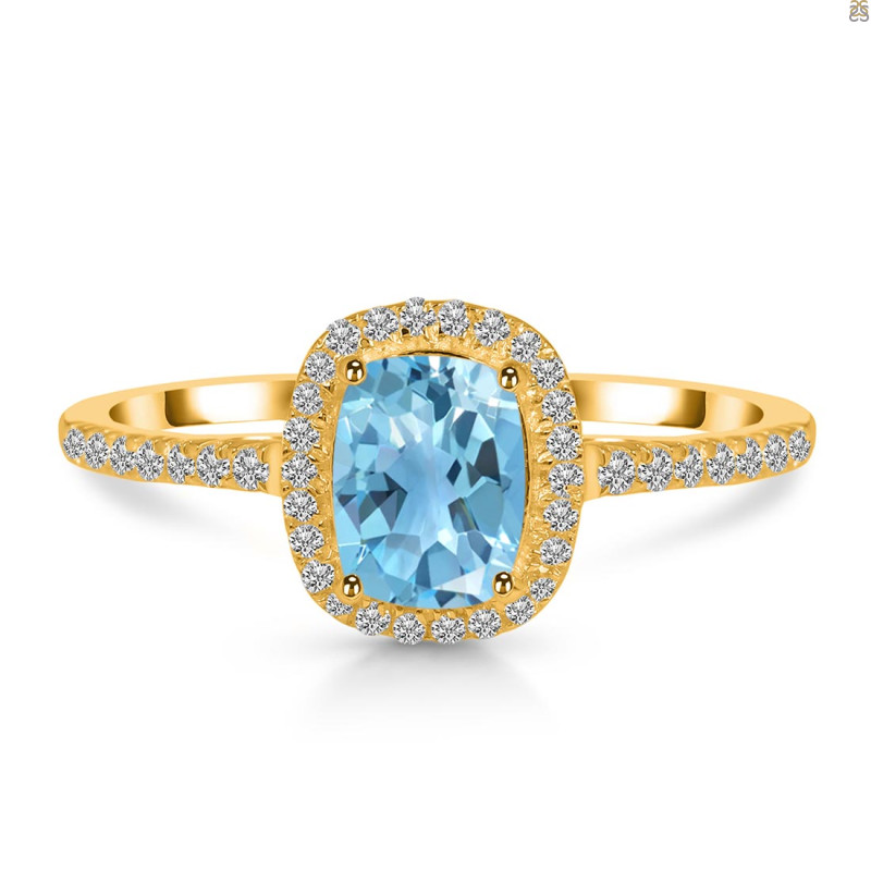 Blue Topaz & White Topaz Ring BTZ-RDR-3263.