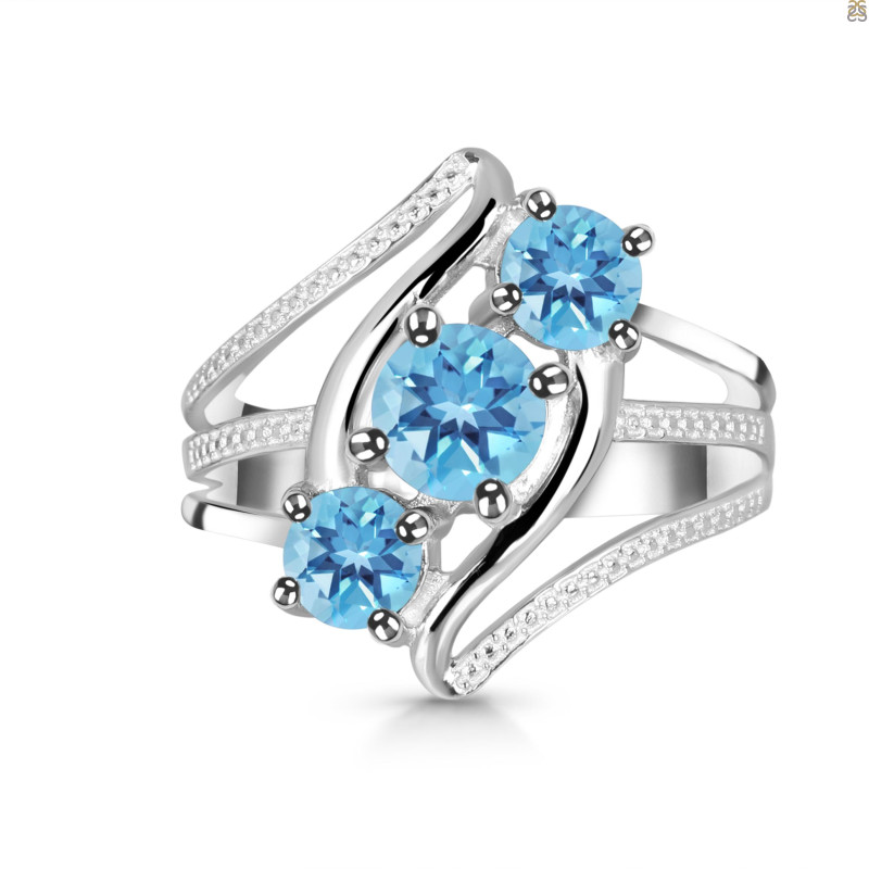 Blue Topaz Ring BTZ-RDR-37.