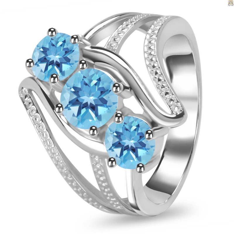 Blue Topaz Ring BTZ-RDR-37.