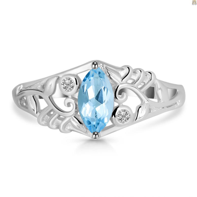 Blue Topaz Ring BTZ-RDR-370.