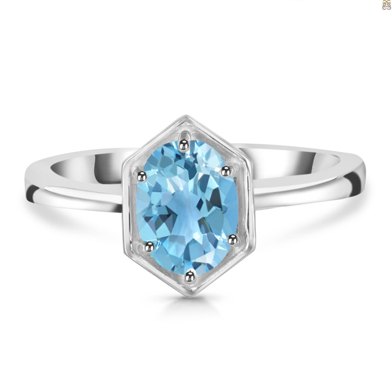 Blue Topaz Ring BTZ-RDR-374.