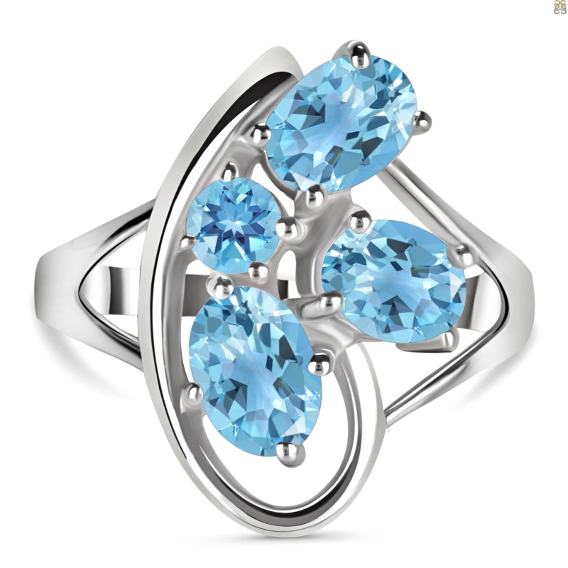 Blue Topaz Ring BTZ-RDR-38.