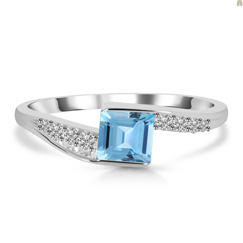 Blue Topaz Ring BTZ-RDR-407.