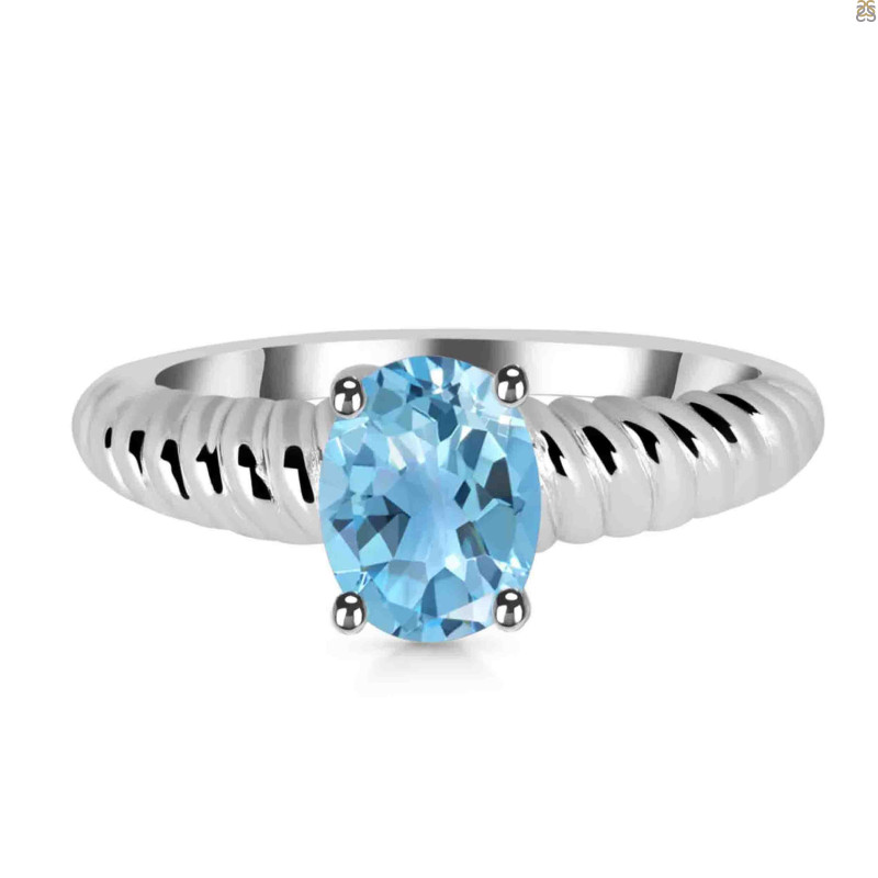 Blue Topaz Ring BTZ-RDR-414.
