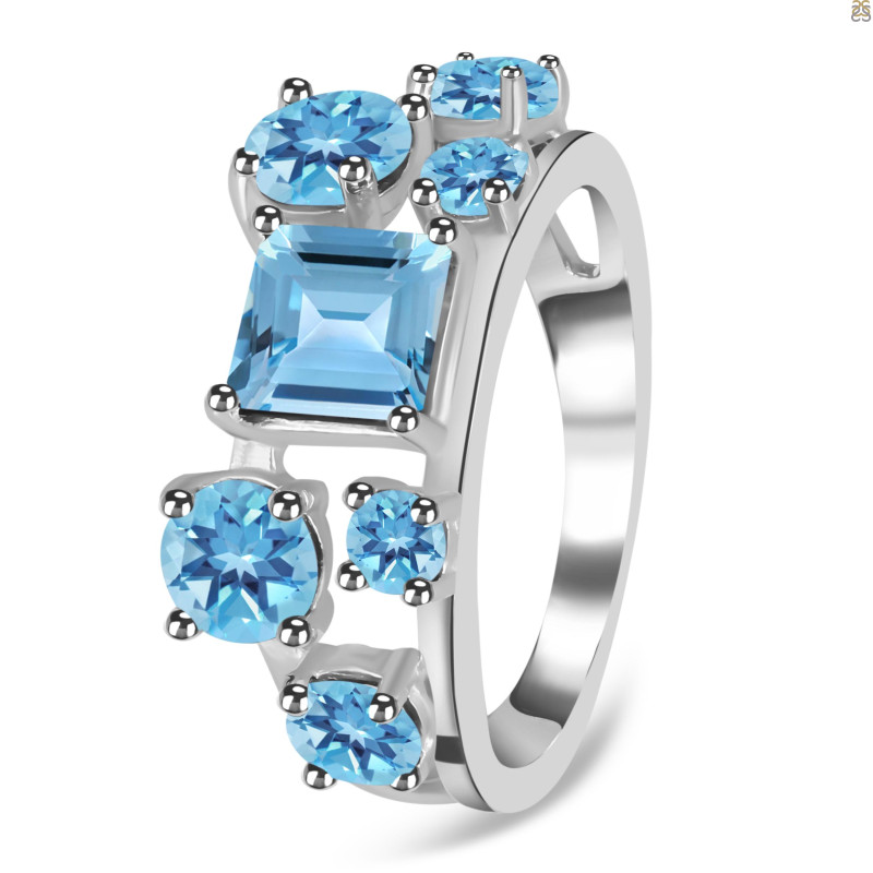 Blue Topaz Ring BTZ-RDR-457.