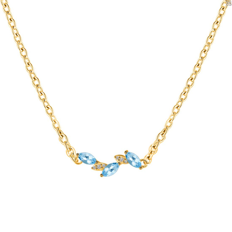 Blue Topaz & White Topaz Necklace BTZ-RDN-460.