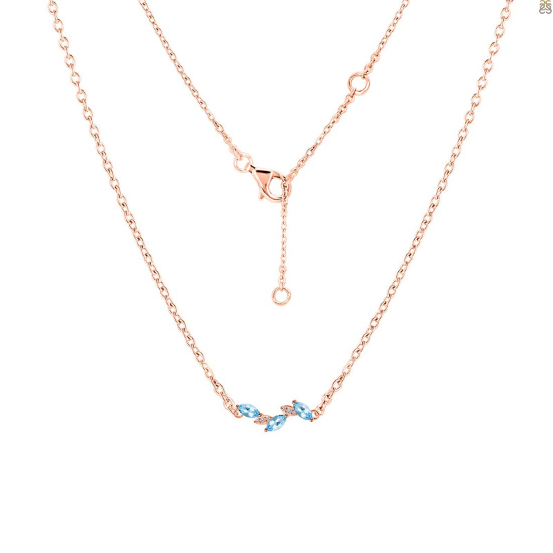 Blue Topaz & White Topaz Necklace BTZ-RDN-460.