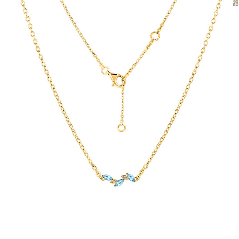 Blue Topaz & White Topaz Necklace BTZ-RDN-460.