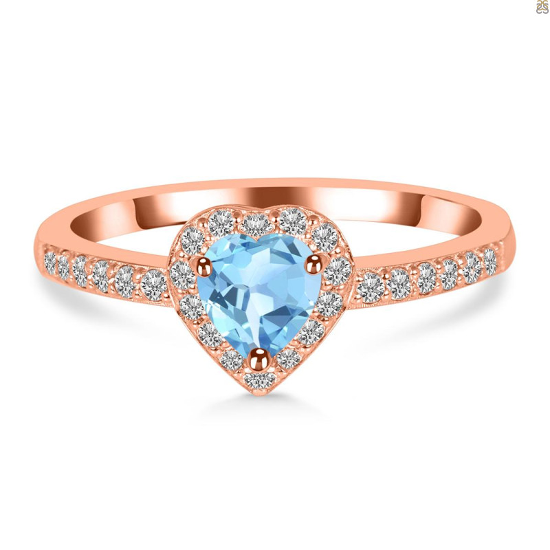 Blue Topaz & White Topaz Ring BTZ-RR-423.