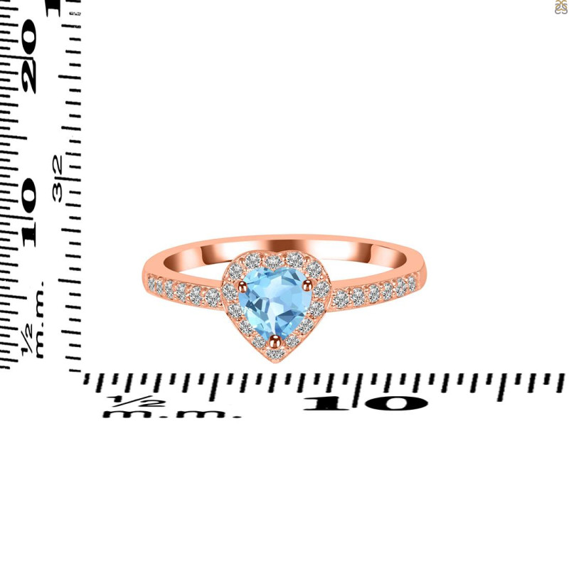 Blue Topaz & White Topaz Ring BTZ-RR-423.