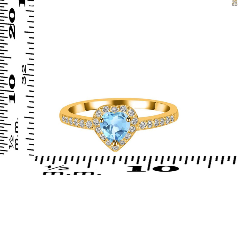 Blue Topaz & White Topaz Ring BTZ-RR-423.