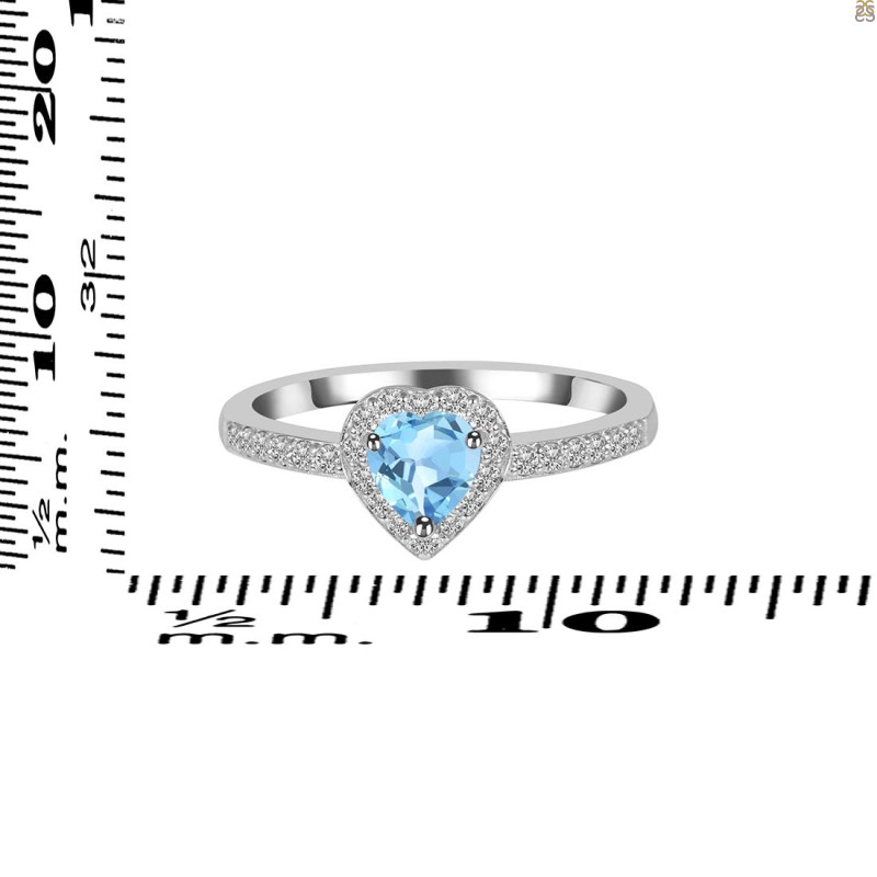 Blue Topaz & White Topaz Ring BTZ-RR-423.