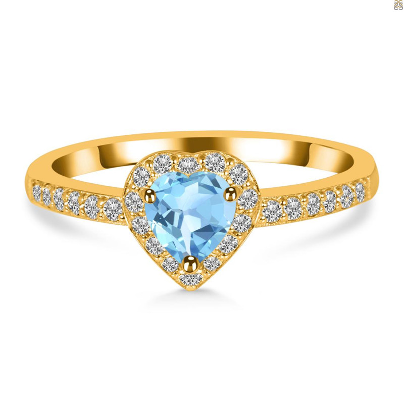 Blue Topaz & White Topaz Ring BTZ-RR-423.