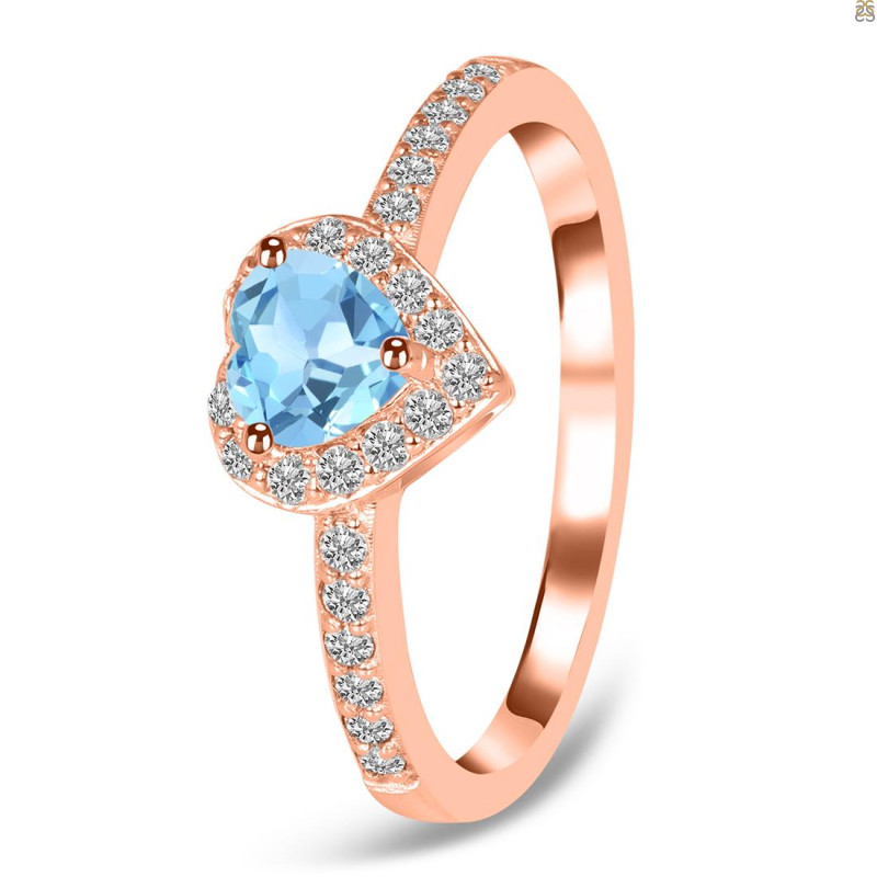 Blue Topaz & White Topaz Ring BTZ-RR-423.