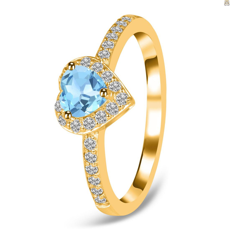 Blue Topaz & White Topaz Ring BTZ-RR-423.