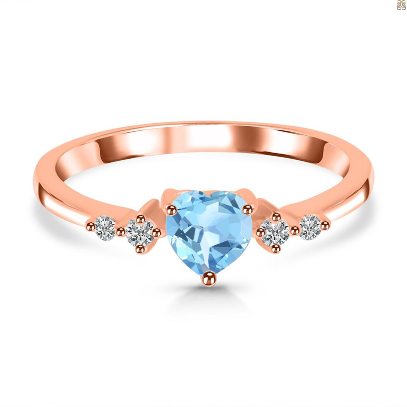 Blue Topaz & White Topaz Ring BTZ-RR-424.