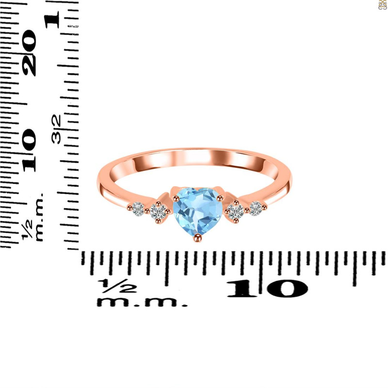 Blue Topaz & White Topaz Ring BTZ-RR-424.
