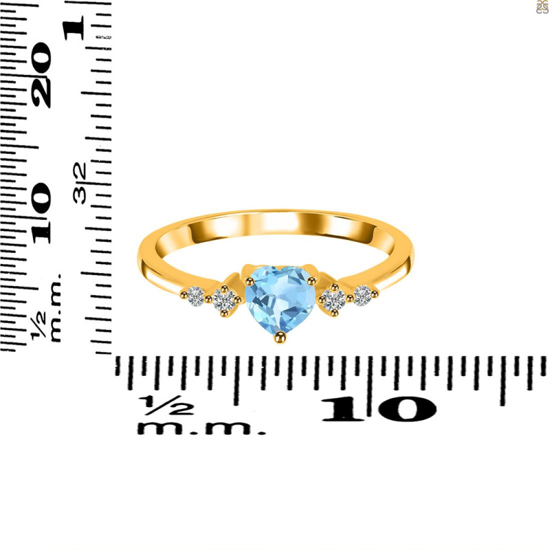 Blue Topaz & White Topaz Ring BTZ-RR-424.