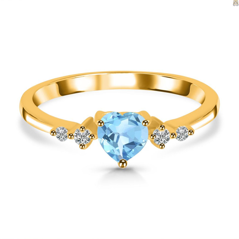 Blue Topaz & White Topaz Ring BTZ-RR-424.