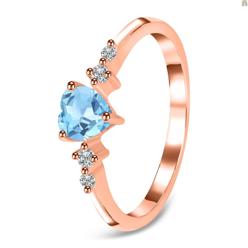 Blue Topaz & White Topaz Ring BTZ-RR-424.