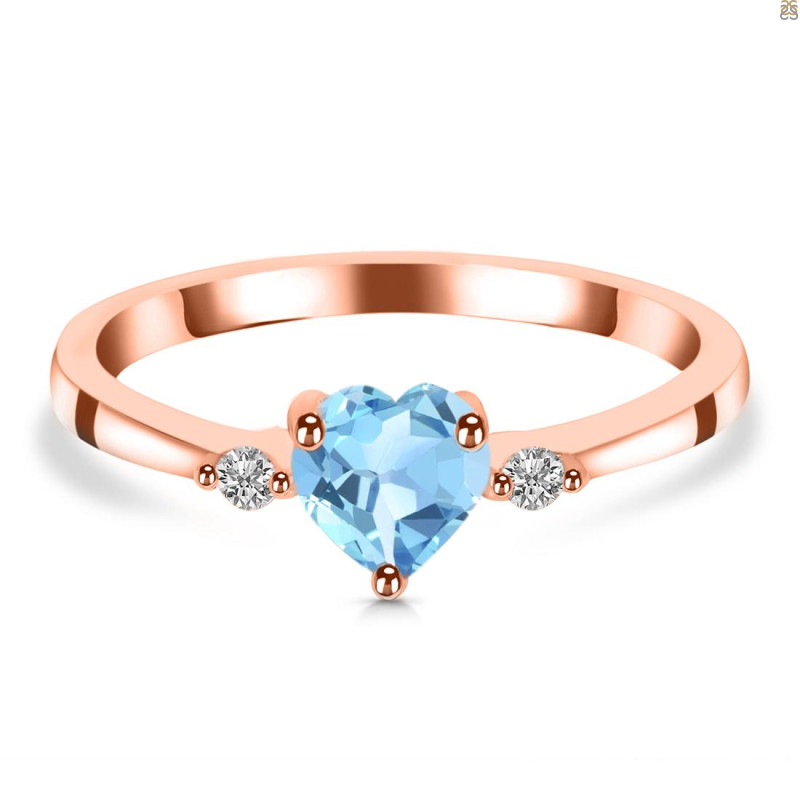 Blue Topaz & White Topaz Ring BTZ-RR-425.