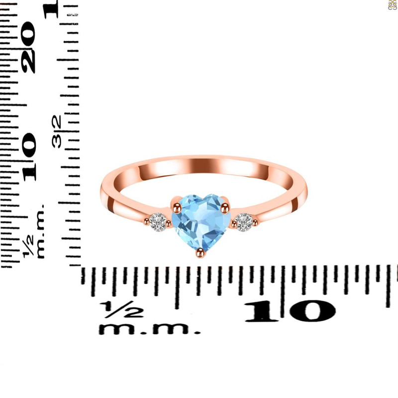 Blue Topaz & White Topaz Ring BTZ-RR-425.