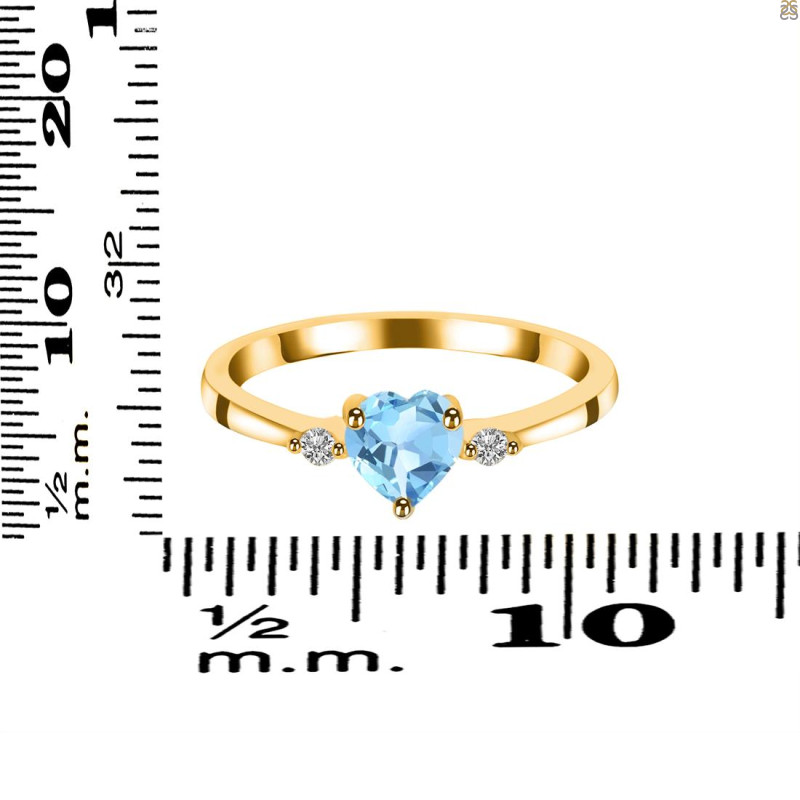 Blue Topaz & White Topaz Ring BTZ-RR-425.
