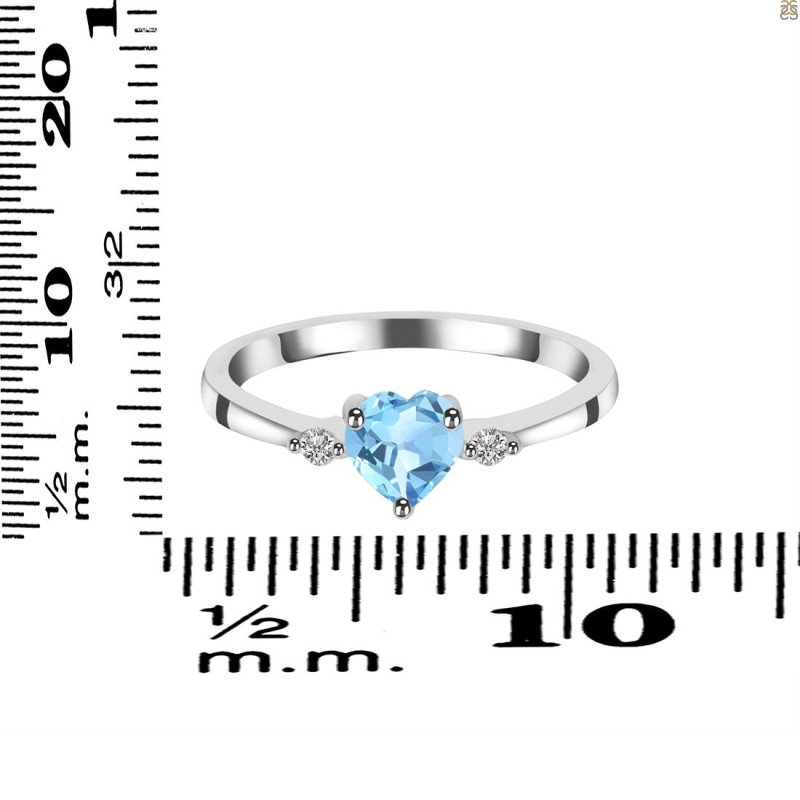 Blue Topaz & White Topaz Ring BTZ-RR-425.