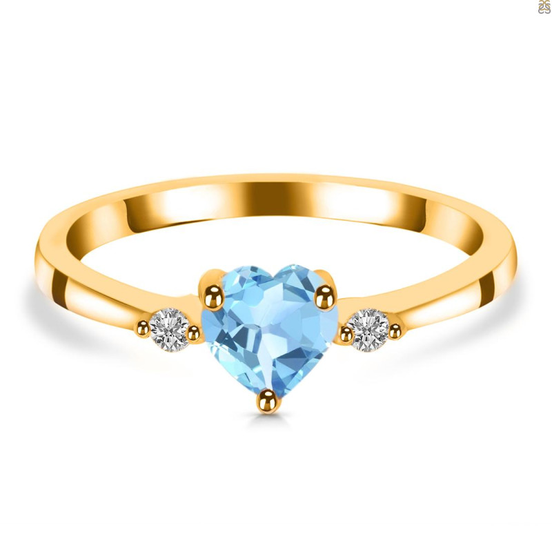 Blue Topaz & White Topaz Ring BTZ-RR-425.