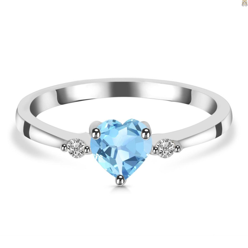 Blue Topaz & White Topaz Ring BTZ-RR-425.