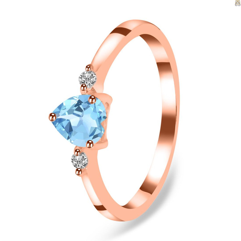 Blue Topaz & White Topaz Ring BTZ-RR-425.