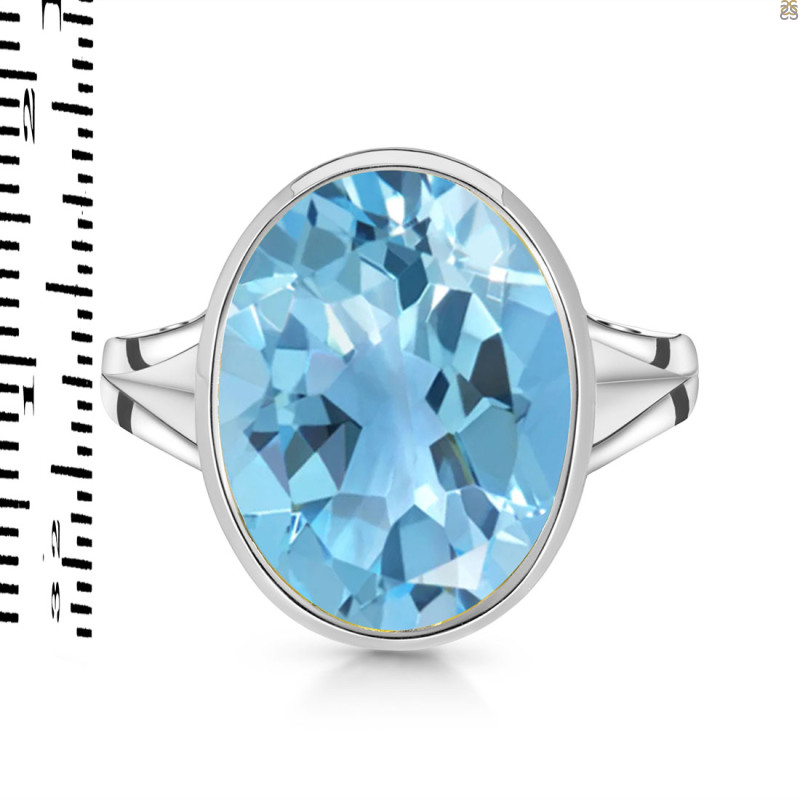 Blue Topaz Ring BTZ-RDR-1897.
