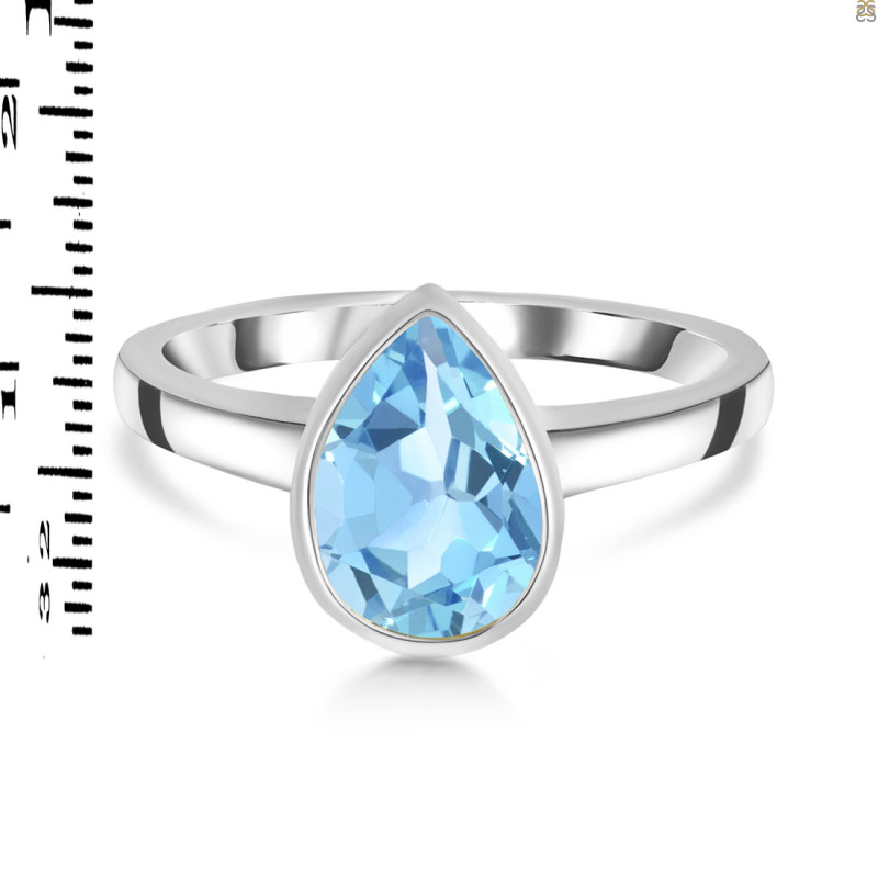 Blue Topaz Ring BTZ-RDR-2763.