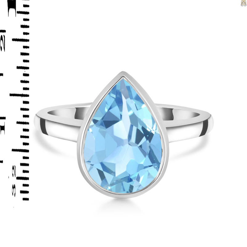 Blue Topaz Ring BTZ-RDR-2852.