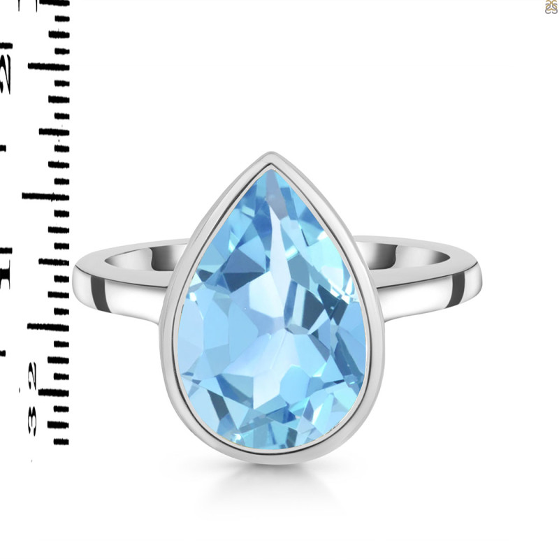 Blue Topaz Ring BTZ-RDR-2853.